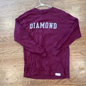 Diamond Supply Long Sleeve T Shirt Mens Size Large Red Classic Top